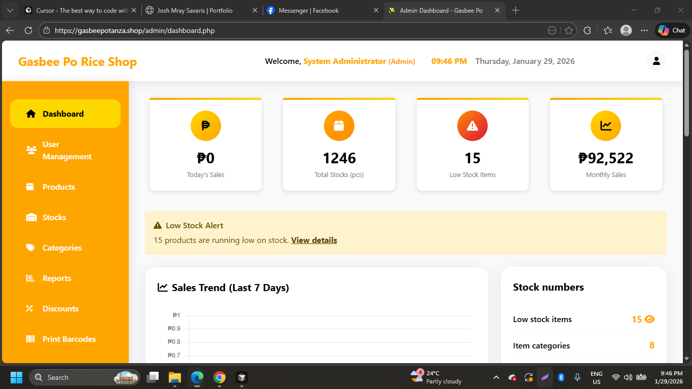 Web Base Inventory System Josh Mray Savaris | Portfolio